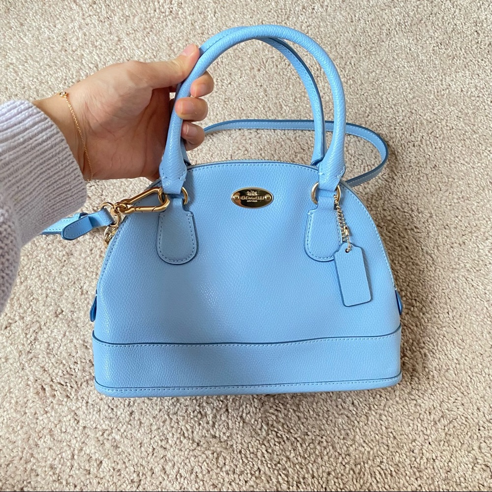 Like New! Authentic coach baby blue katy satchel